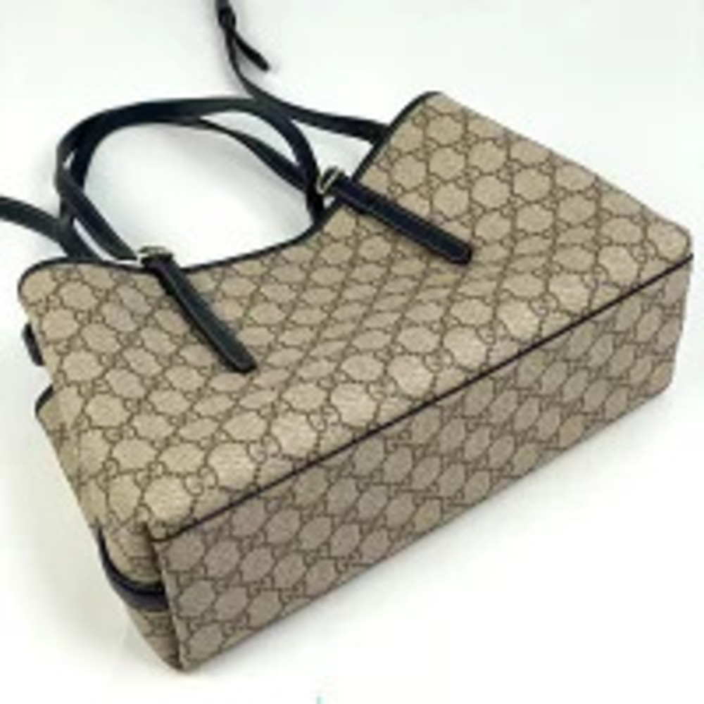 Gucci Shoulder black GG canvas 2way Bag Supreme beige